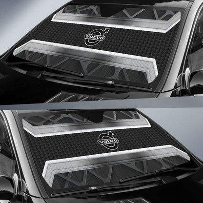Amazing Volvo Silver Black Themed Printed Car Auto Sun Shades