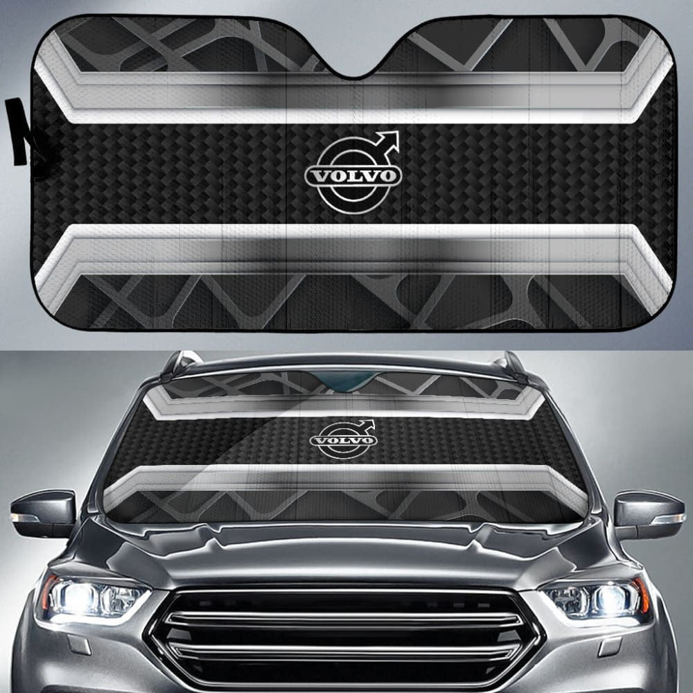 Amazing Volvo Silver Black Themed Printed Car Auto Sun Shades