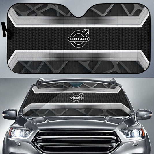 Amazing Volvo Silver Black Themed Printed Car Auto Sun Shades