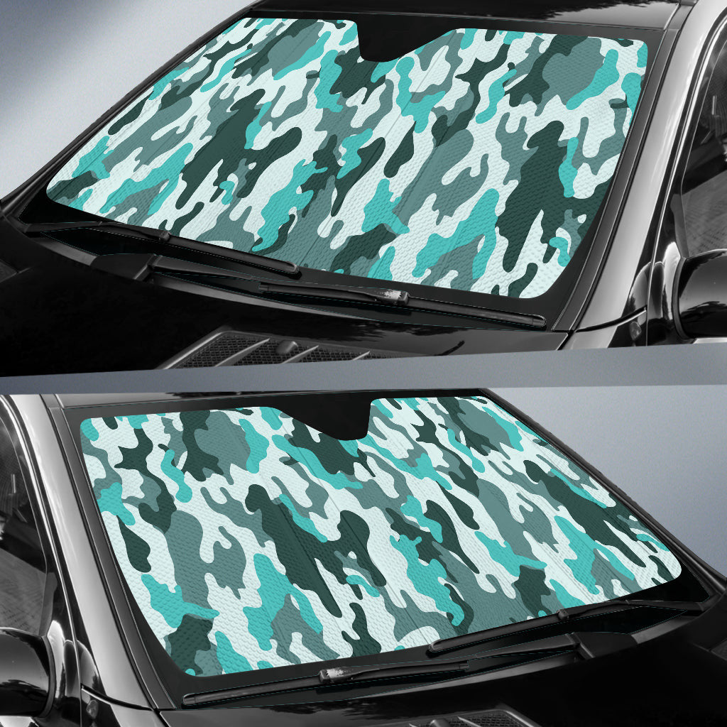 Turquoise Camouflage Car Windshield Camo Auto Sun Shades