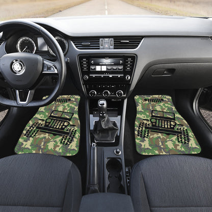 Jeep Grill Woodland Camo Car Floor Mats