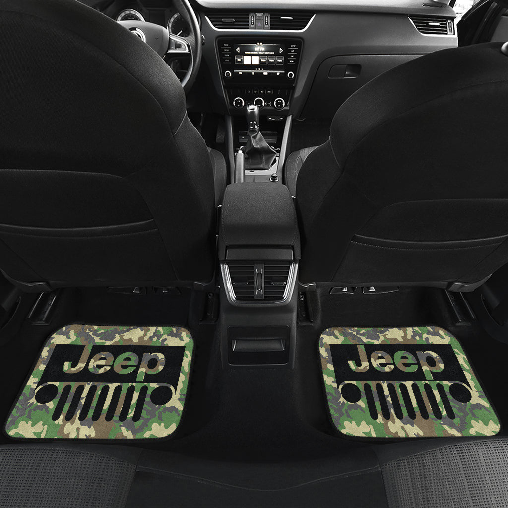 Jeep Grill Woodland Camo Car Floor Mats
