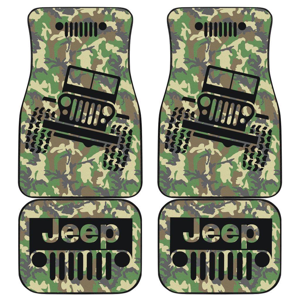 Jeep Grill Woodland Camo Car Floor Mats