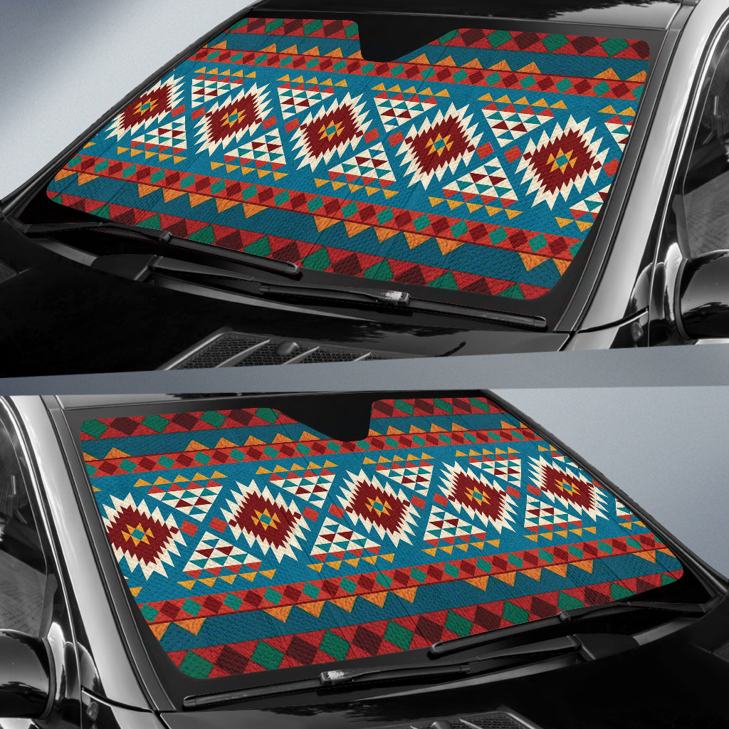 Colorful Boho Chic Bohemian Aztec Car Auto Sun Shades