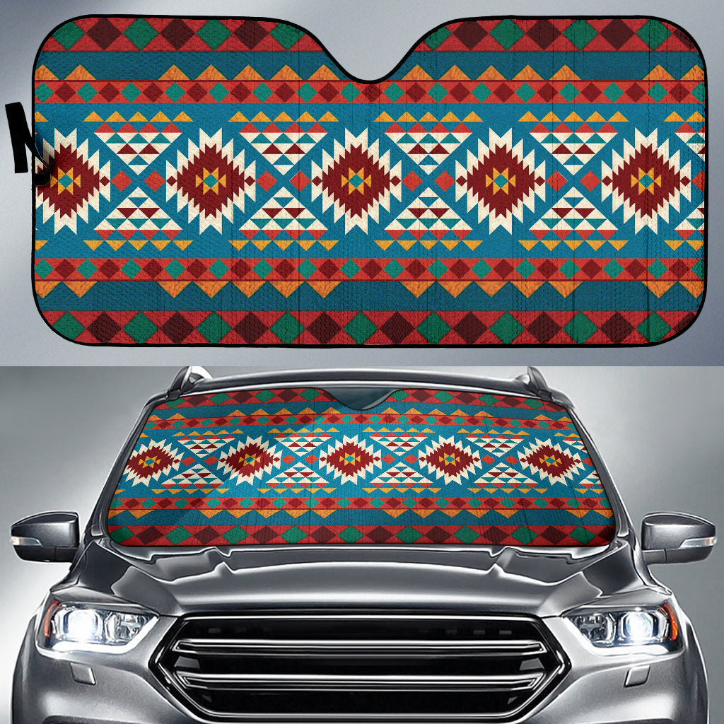 Colorful Boho Chic Bohemian Aztec Car Auto Sun Shades