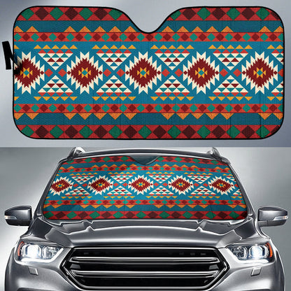 Colorful Boho Chic Bohemian Aztec Car Auto Sun Shades