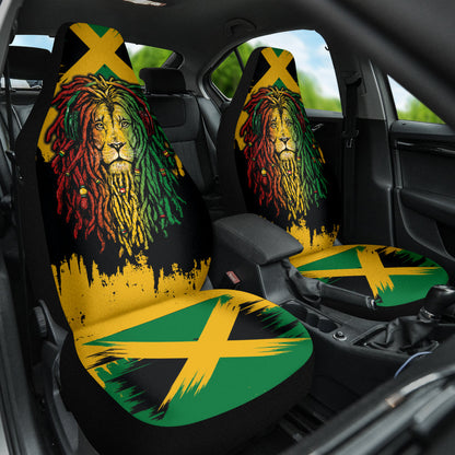 Jamaica Lion Flag Grunge Car Seat Covers