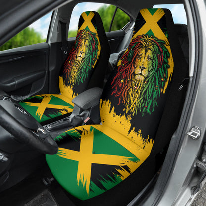 Jamaica Lion Flag Grunge Car Seat Covers