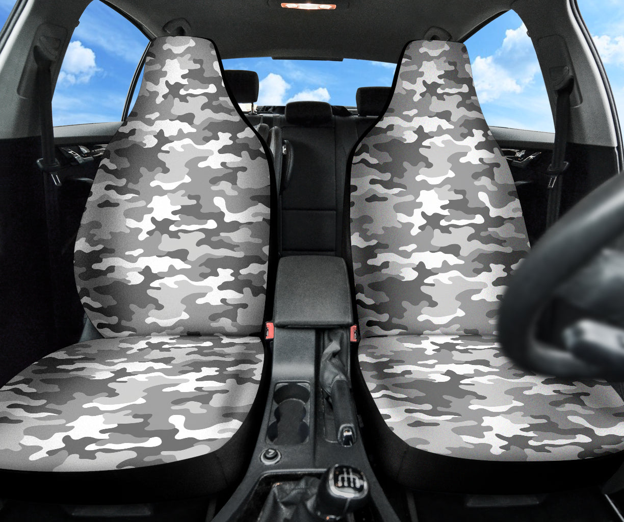 Snow Camouflage Car Seat Covers
