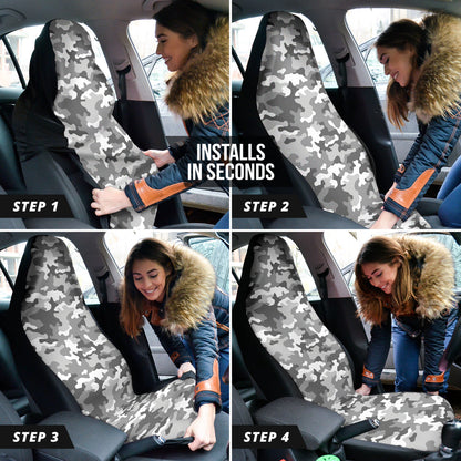 Snow Camouflage Car Seat Covers