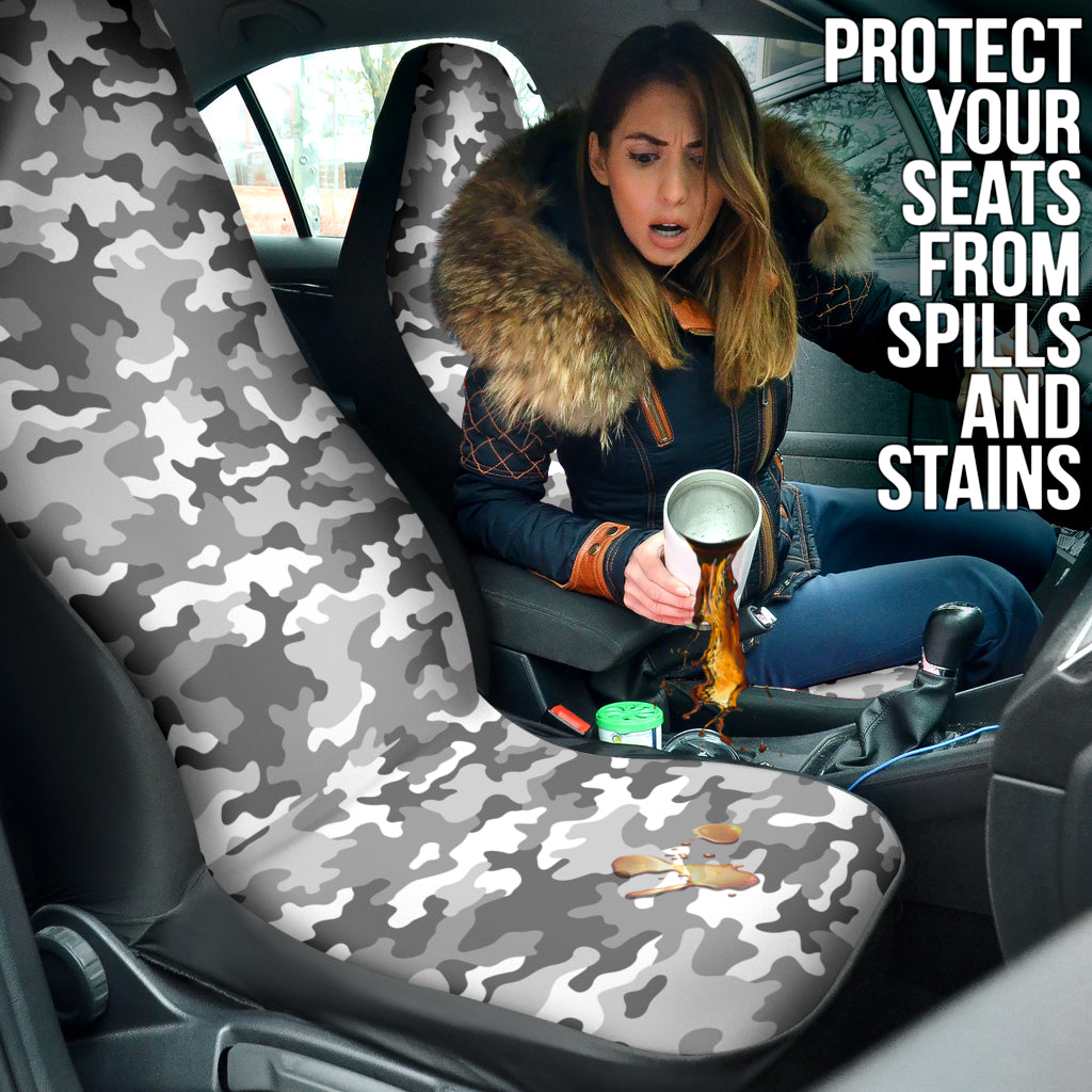Snow Camouflage Car Seat Covers