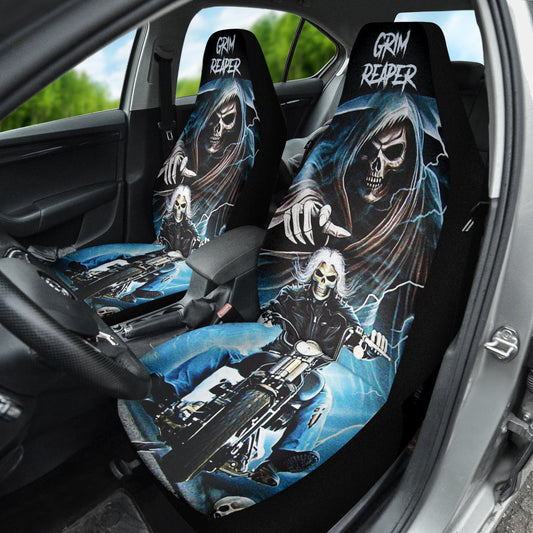 Motocycle Grim Reaper Skull Biker Car Seat Covers