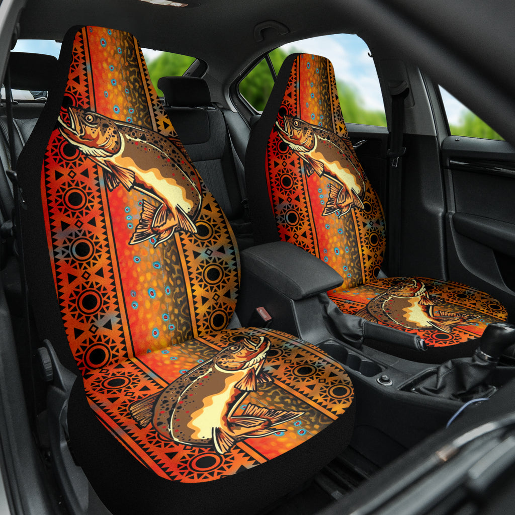 Trout Fish Brown Printing Car Seat Covers