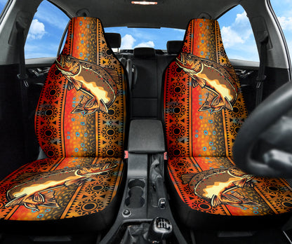 Trout Fish Brown Printing Car Seat Covers