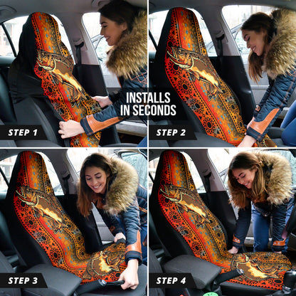 Trout Fish Brown Printing Car Seat Covers