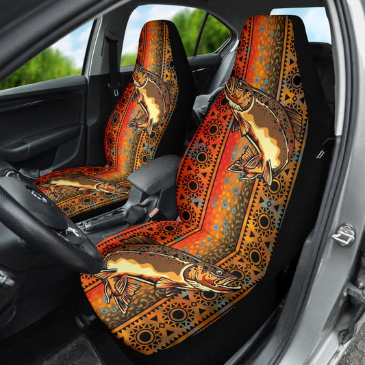 Trout Fish Brown Printing Car Seat Covers