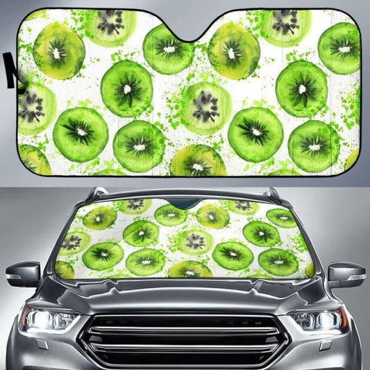 Watercolor Kiwi Pattern Car Auto Sun Shades