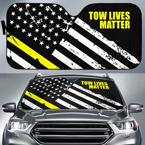 Thin Yellow Line Tow Lives Matter Car Auto Sun Shades