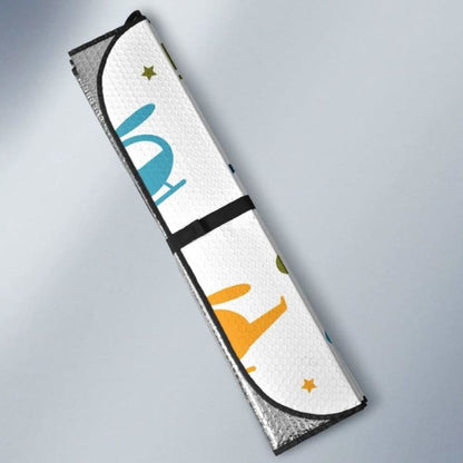 Colorful Helicopter Pattern Car Auto Sun Shades