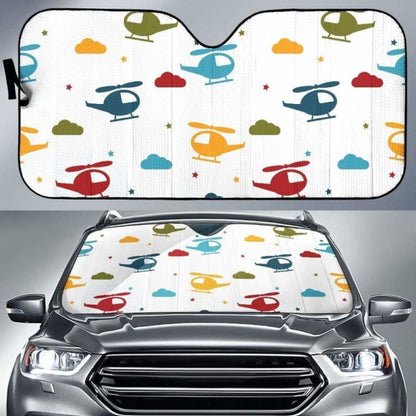 Colorful Helicopter Pattern Car Auto Sun Shades