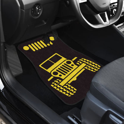 Yellow Black Jeep Offroad Car Floor Mats Custom