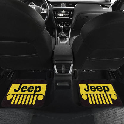 Yellow Black Jeep Offroad Car Floor Mats Custom