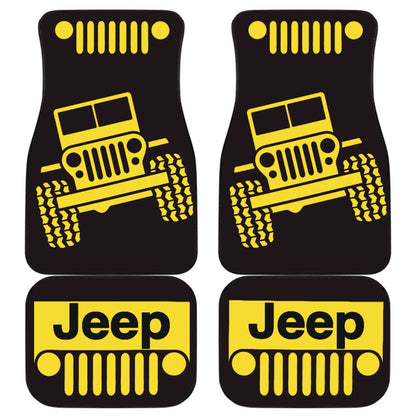 Yellow Black Jeep Offroad Car Floor Mats Custom