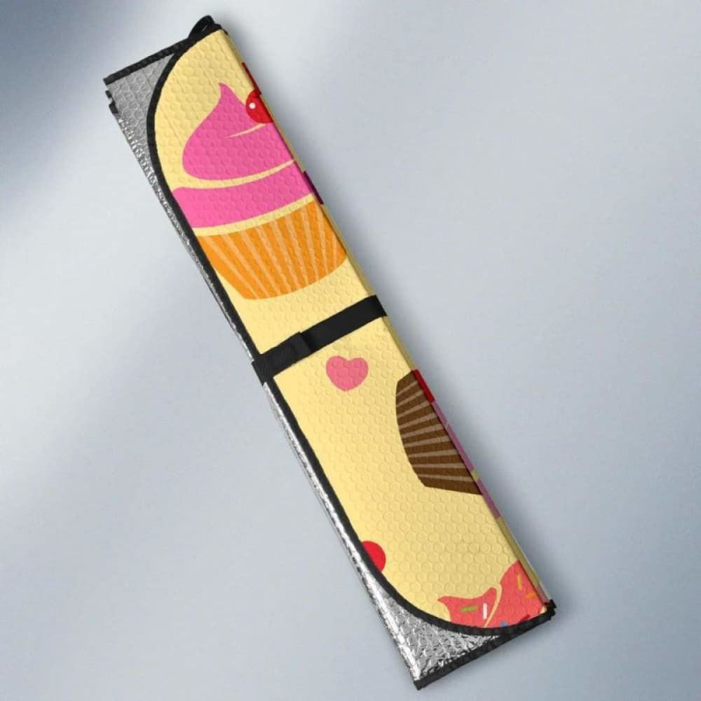 Cake Cupcake Heart Cherry Pattern Car Auto Sun Shades