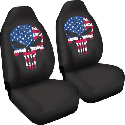 Punisher Skull American Flag Car Seat Covers