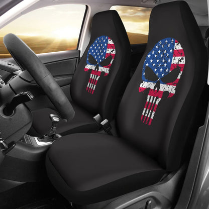 Punisher Skull American Flag Car Seat Covers
