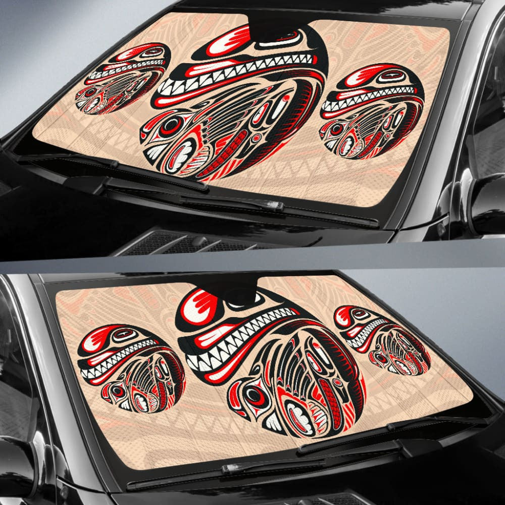 Canada Haida Eagle And Killer Dog Car Auto Sun Shades