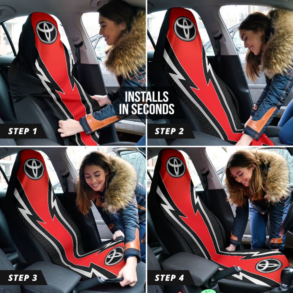 Red And Black Toyota Amazing Style Car Seat Covers Custom