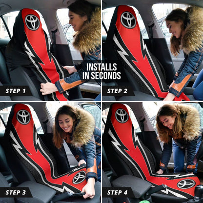 Red And Black Toyota Amazing Style Car Seat Covers Custom