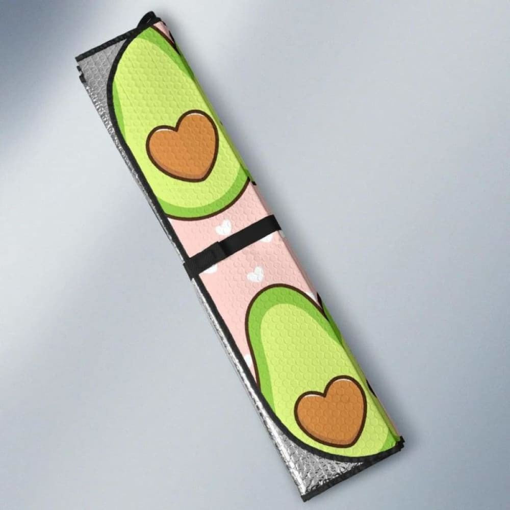 Avocado Heart Pink Background Car Auto Sun Shades