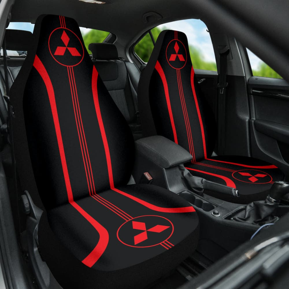 Red Mitsubishi Inspired Car Seat Covers Custom