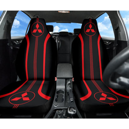 Red Mitsubishi Inspired Car Seat Covers Custom
