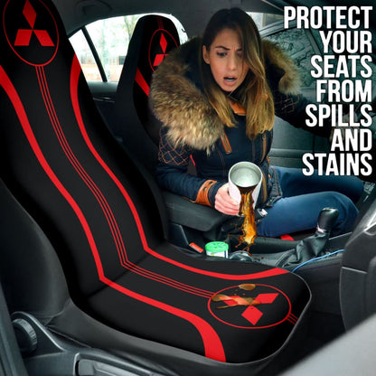 Red Mitsubishi Inspired Car Seat Covers Custom