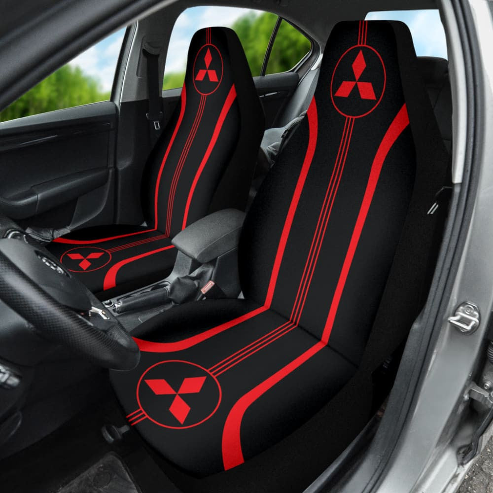 Red Mitsubishi Inspired Car Seat Covers Custom