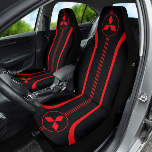 Red Mitsubishi Inspired Car Seat Covers Custom