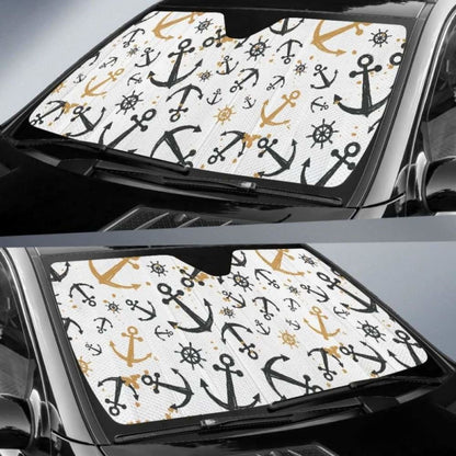 Anchors Rudders Pattern Car Auto Sun Shades