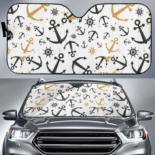 Anchors Rudders Pattern Car Auto Sun Shades