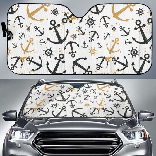 Anchors Rudders Pattern Car Auto Sun Shades