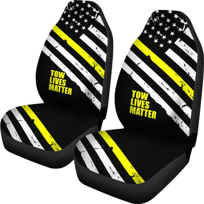 Thin Yellow Line Tow Lives Matter Car Seat Covers