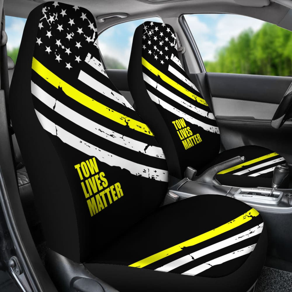 Thin Yellow Line Tow Lives Matter Car Seat Covers