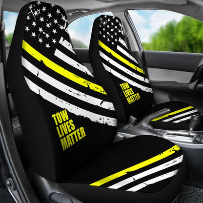 Thin Yellow Line Tow Lives Matter Car Seat Covers