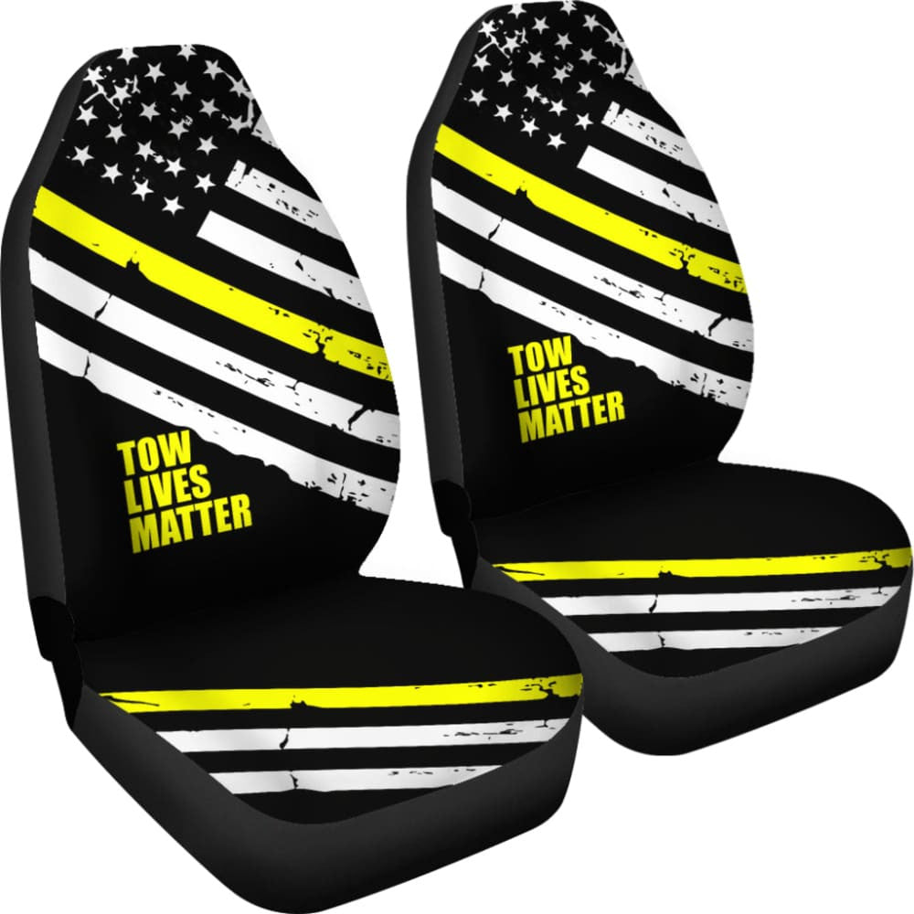 Thin Yellow Line Tow Lives Matter Car Seat Covers