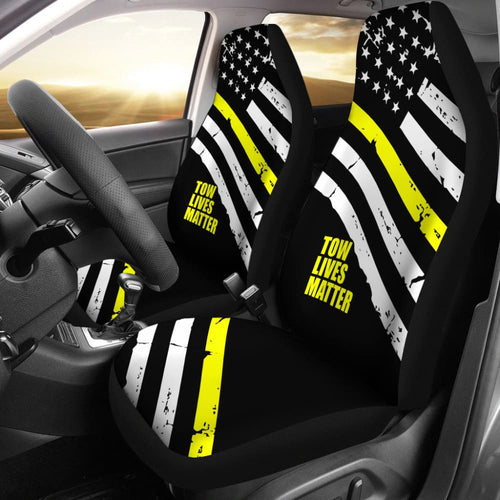 Thin Yellow Line Tow Lives Matter Car Seat Covers