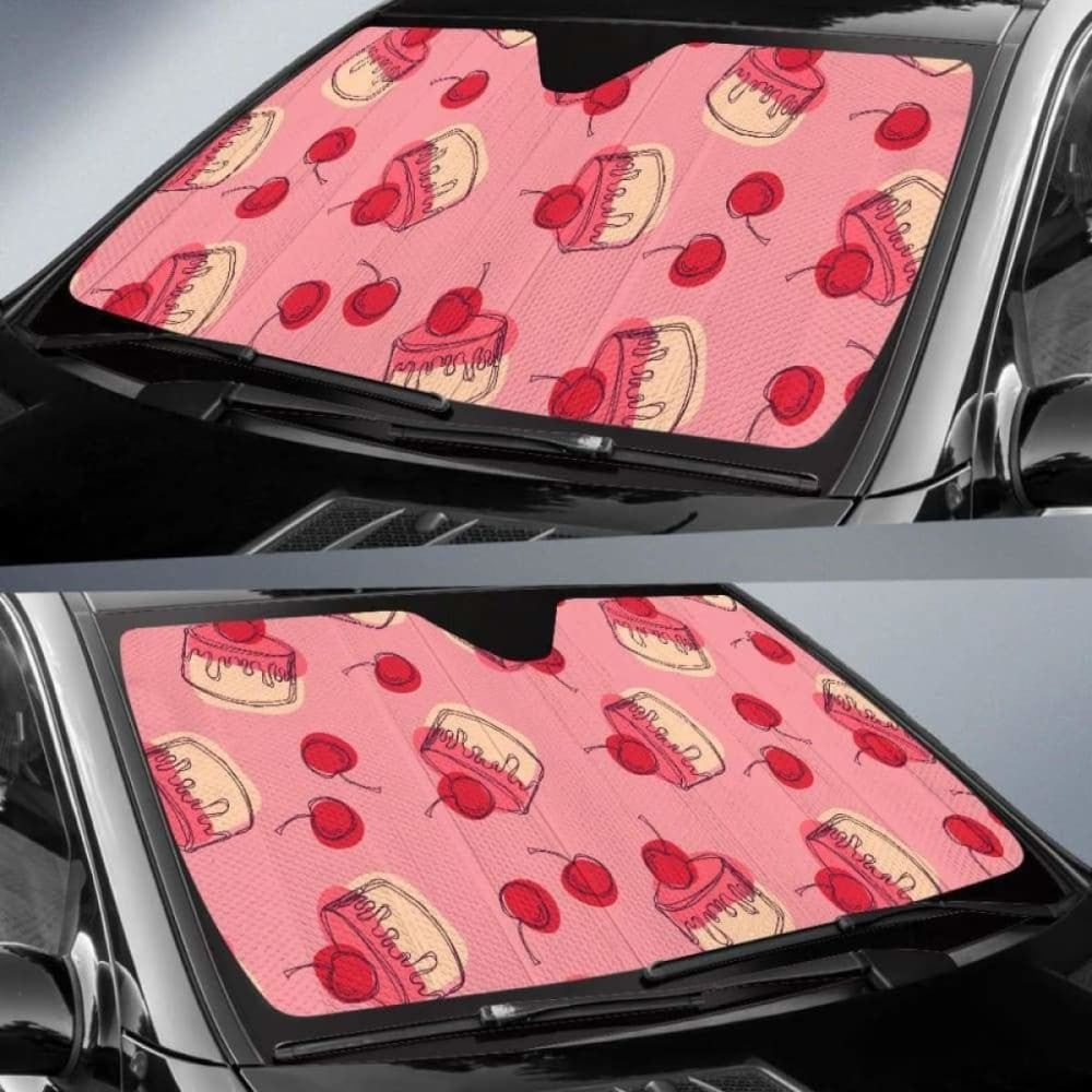 Cake Cherry Pattern Car Auto Sun Shades