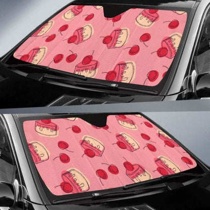 Cake Cherry Pattern Car Auto Sun Shades