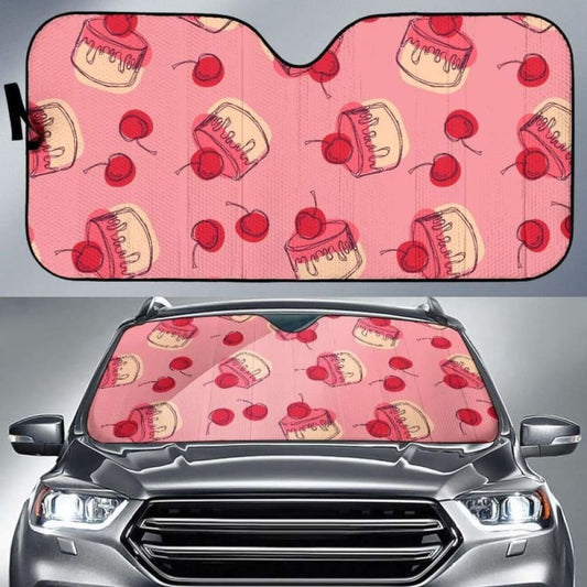 Cake Cherry Pattern Car Auto Sun Shades